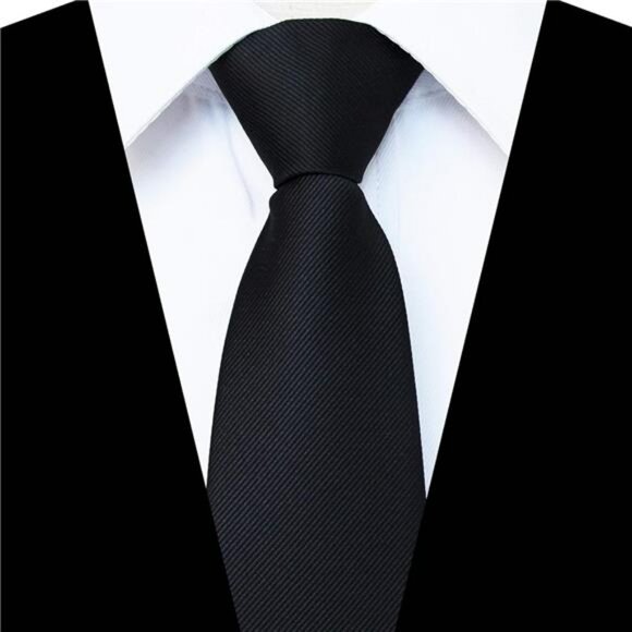 Mens Solid Color Necktie Pre Tied Adjustable Tie Business Wedding Formal - Picture 2 of 6